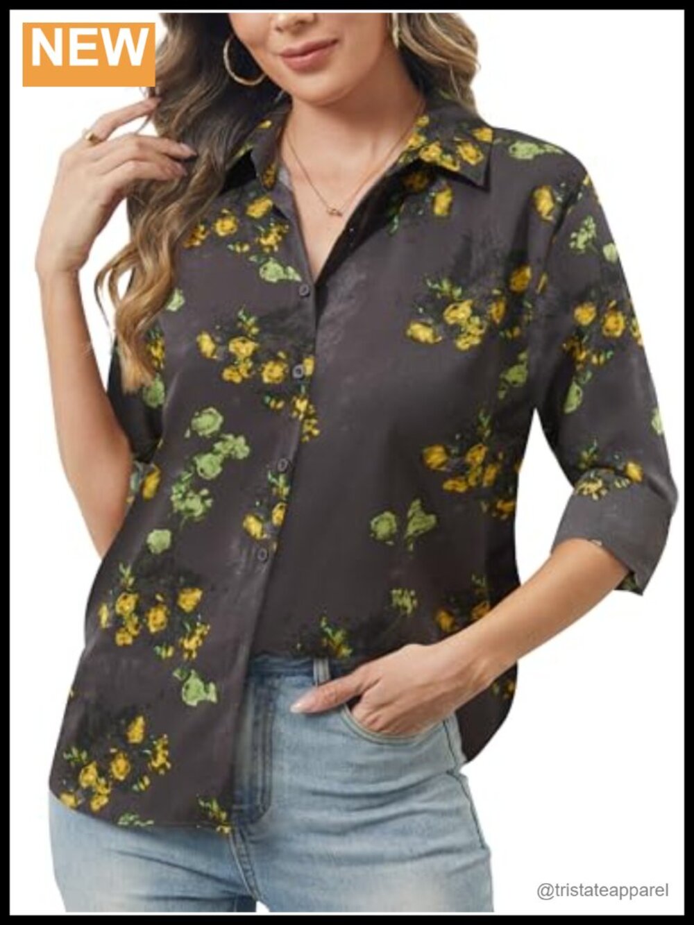 Women's Long Sleeve Button Down Shirt Soft Chiffon Blouse Business Casual